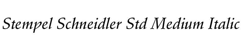 Stempel Schneidler Std Medium Italic font preview
