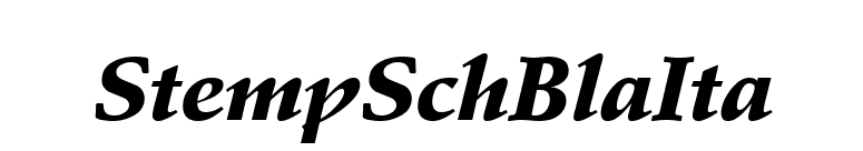 StempSchBlaIta font preview