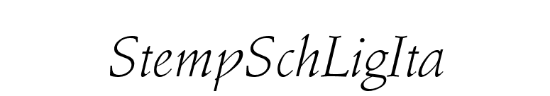 StempSchLigIta font preview