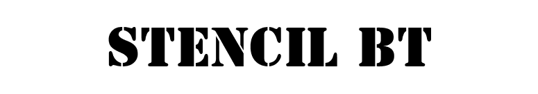 Stencil BT font preview