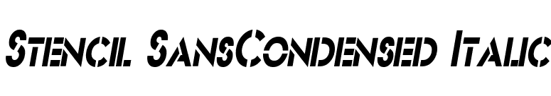 Stencil SansCondensed Italic font preview