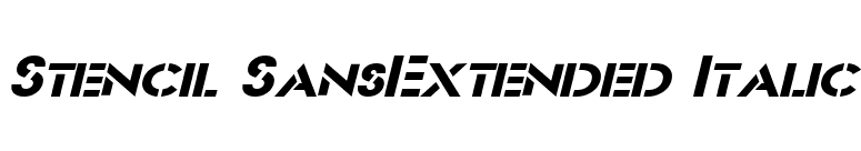 Stencil SansExtended Italic font preview