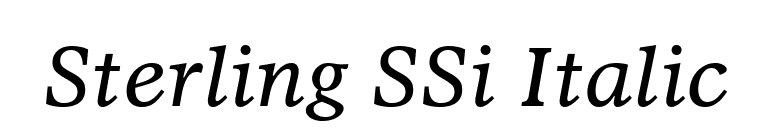 Sterling SSi Italic font preview