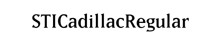 STICadillacRegular font preview