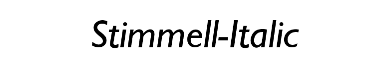 Stimmell-Italic font preview