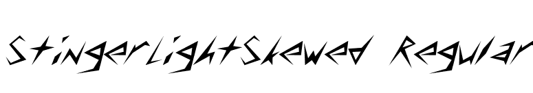 StingerLightSkewed Regular font preview