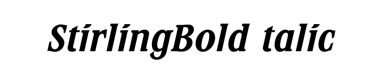 StirlingBoldItalic font preview