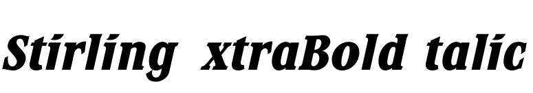 StirlingExtraBoldItalic font preview