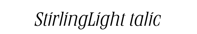 StirlingLightItalic font preview