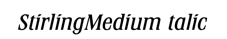 StirlingMediumItalic font preview