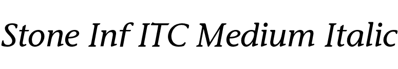 Stone Inf ITC Medium Italic font preview