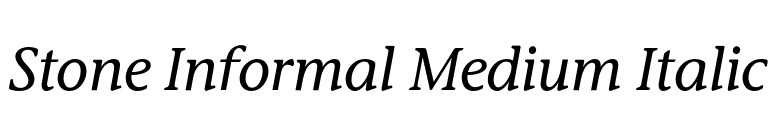 Stone Informal Medium Italic font preview