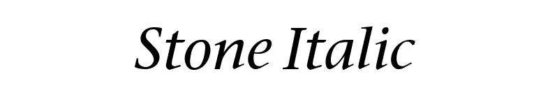 Stone Italic font preview