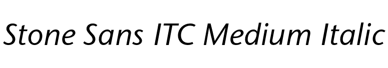 Stone Sans ITC Medium Italic font preview