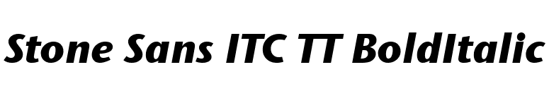 Stone Sans ITC TT BoldItalic font preview