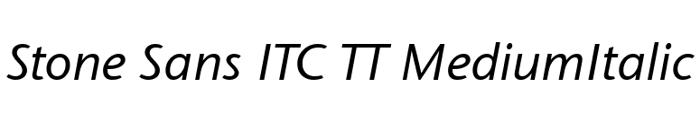 Stone Sans ITC TT MediumItalic font preview