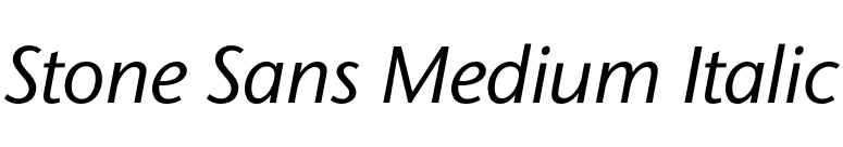 Stone Sans Medium Italic font preview