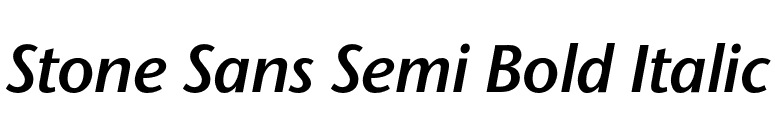Stone Sans Semi Bold Italic font preview