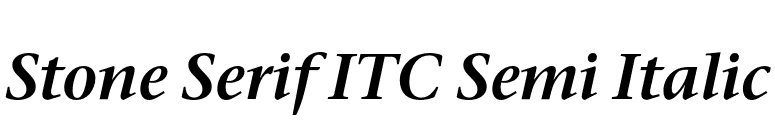 Stone Serif ITC Semi Italic font preview