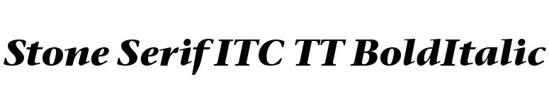Stone Serif ITC TT BoldItalic font preview