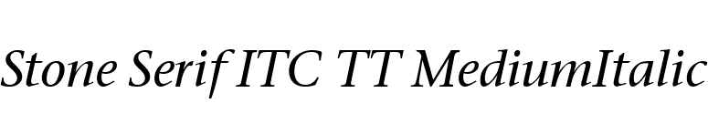 Stone Serif ITC TT MediumItalic font preview