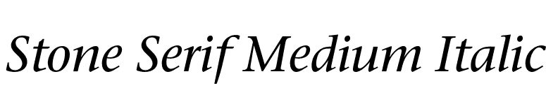 Stone Serif Medium Italic font preview