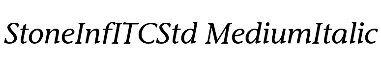 StoneInfITCStd MediumItalic font preview
