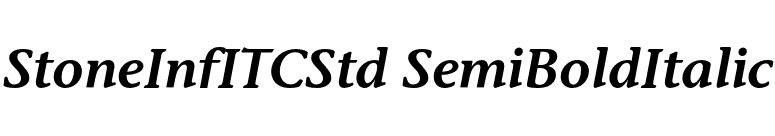 StoneInfITCStd SemiBoldItalic font preview