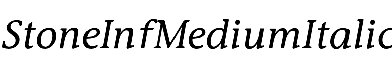 StoneInfMediumItalic font preview