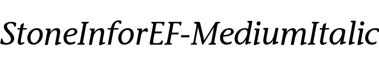 StoneInforEF-MediumItalic font preview