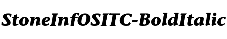 StoneInfOSITC-BoldItalic font preview