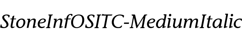 StoneInfOSITC-MediumItalic font preview
