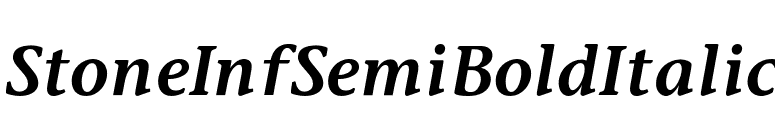 StoneInfSemiBoldItalic font preview