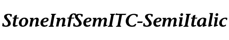 StoneInfSemITC-SemiItalic font preview