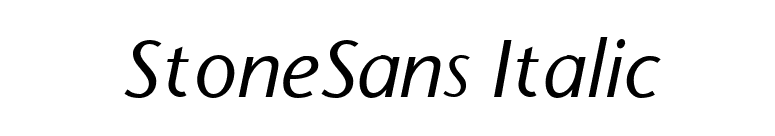 StoneSans Italic font preview