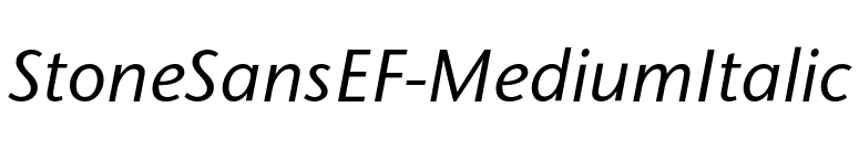 StoneSansEF-MediumItalic font preview