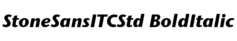 StoneSansITCStd BoldItalic font preview