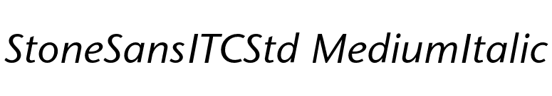 StoneSansITCStd MediumItalic font preview
