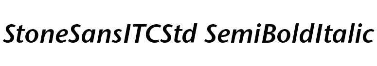 StoneSansITCStd SemiBoldItalic font preview