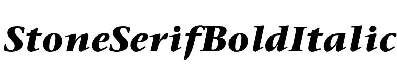 StoneSerifBoldItalic font preview