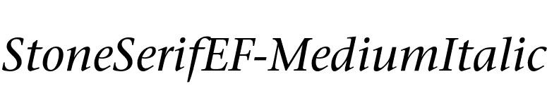 StoneSerifEF-MediumItalic font preview