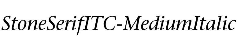 StoneSerifITC-MediumItalic font preview