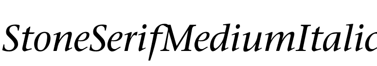 StoneSerifMediumItalic font preview