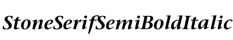 StoneSerifSemiBoldItalic font preview