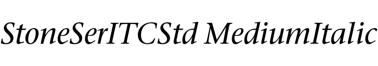 StoneSerITCStd MediumItalic font preview