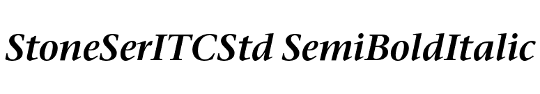 StoneSerITCStd SemiBoldItalic font preview