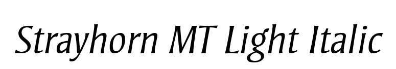 Strayhorn MT Light Italic font preview