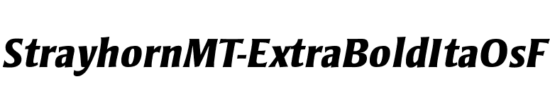 StrayhornMT-ExtraBoldItaOsF font preview