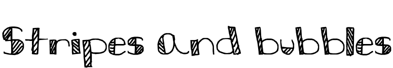 Stripes and bubbles font preview