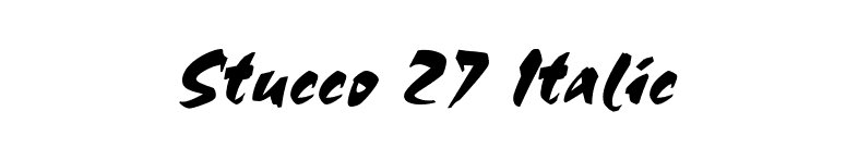 Stucco 27 Italic font preview